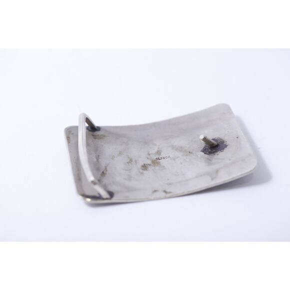 Alpaca, Belt Buckle, Silver Turquoise, Aztec Sun, Mexico, Vintage~ 250407-WH 160 - Picture 2 of 3